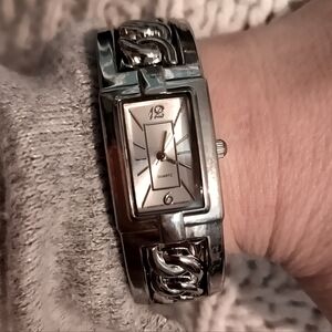 Geneva Analog Wristwatch Braided Cuff Band and Quartz Movement Needs Battery